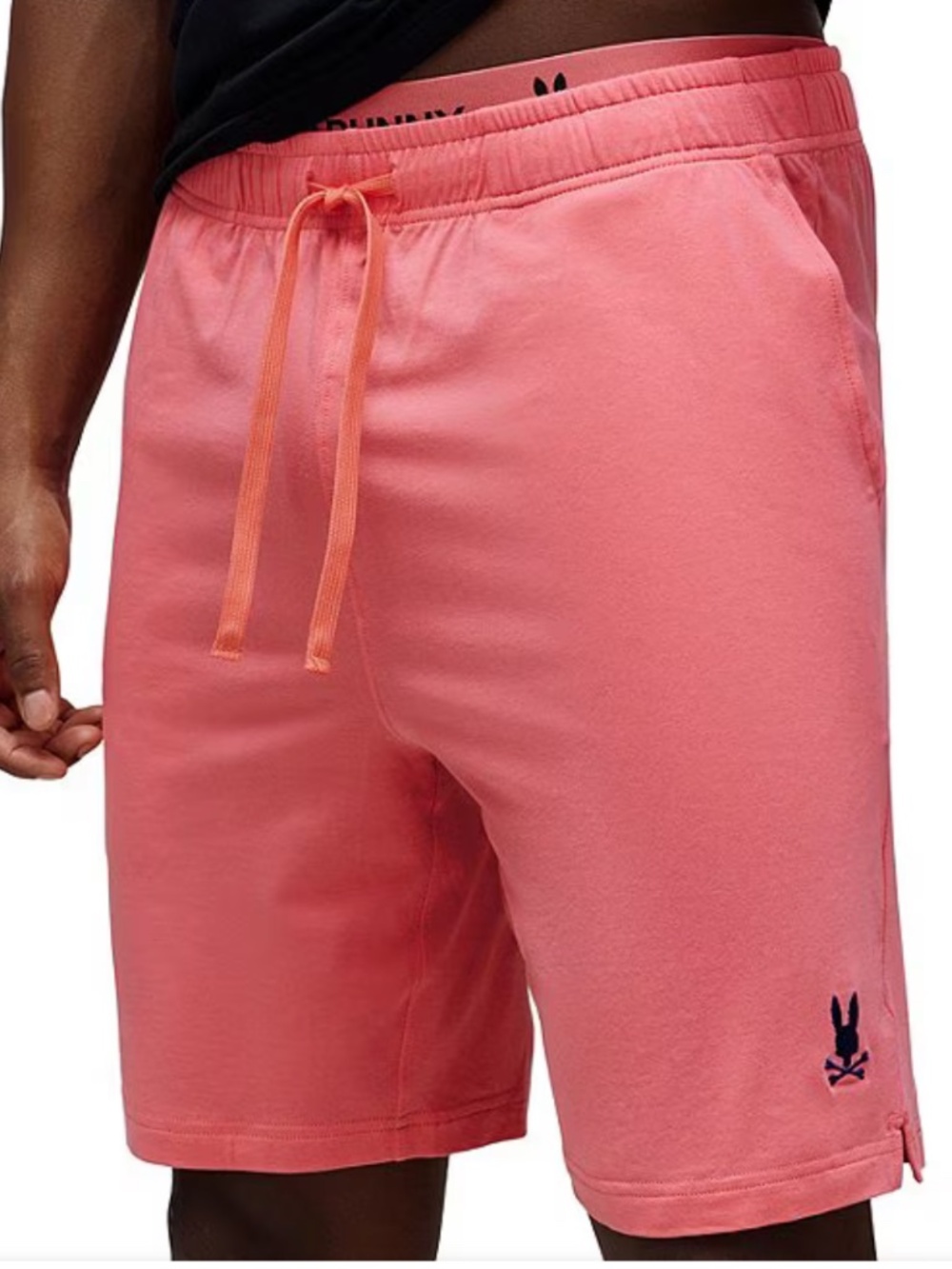 Psycho Bunny Jersey Lounge Embroidered Bunny Shorts Size L Pull On Coral Casual
